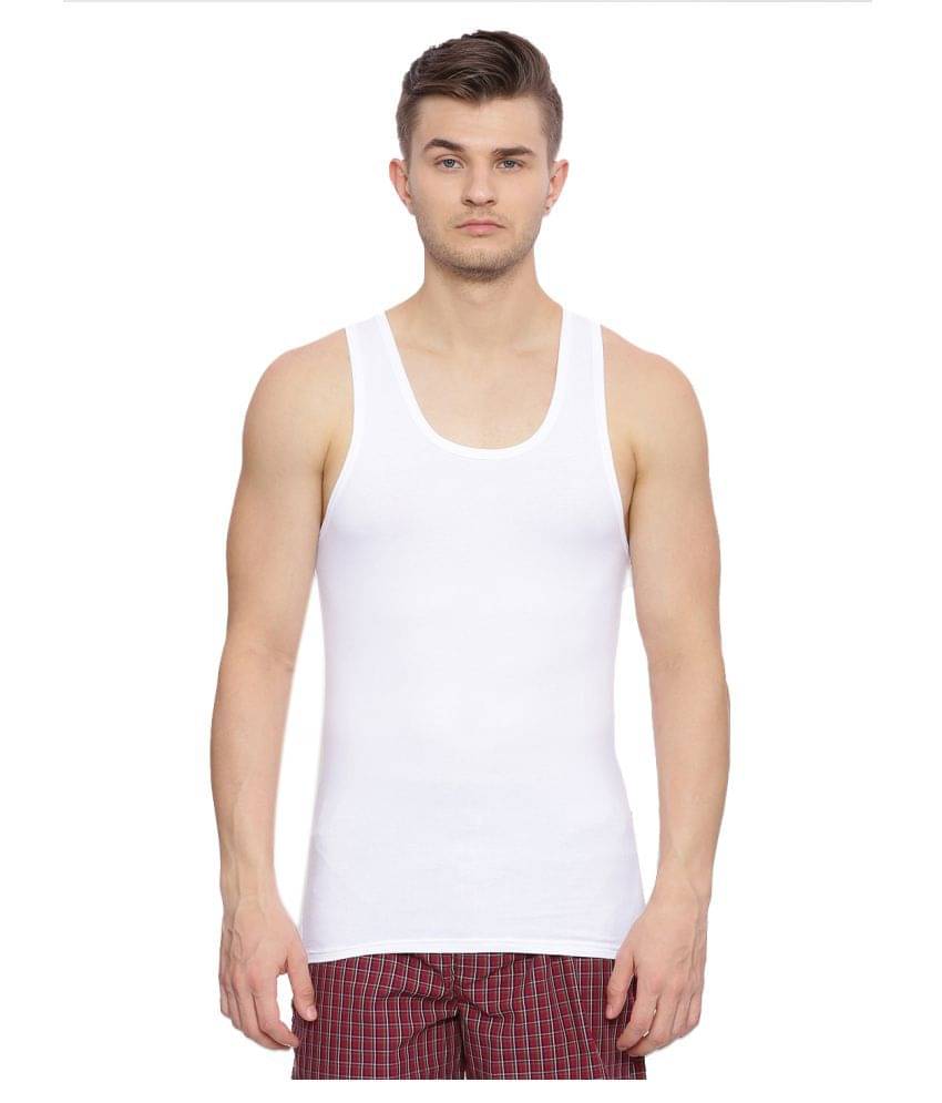     			Galatea Pack of 1 Cotton Blend Sleeveless Vest For Men ( White )