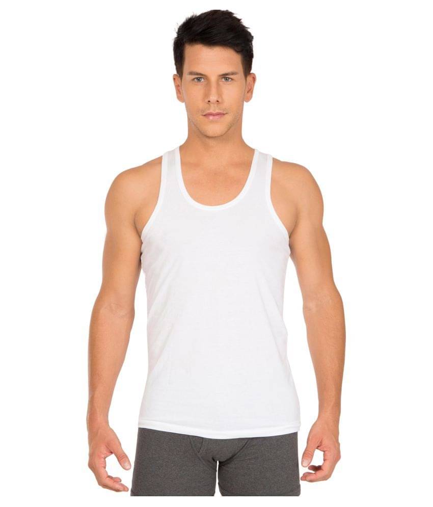 Galatea Pack of 1 Cotton Blend Sleeveless Vest For Men ( White ) Galatea Pack of 1 Cotton Blend Sleeveless Vest For Men ( White )