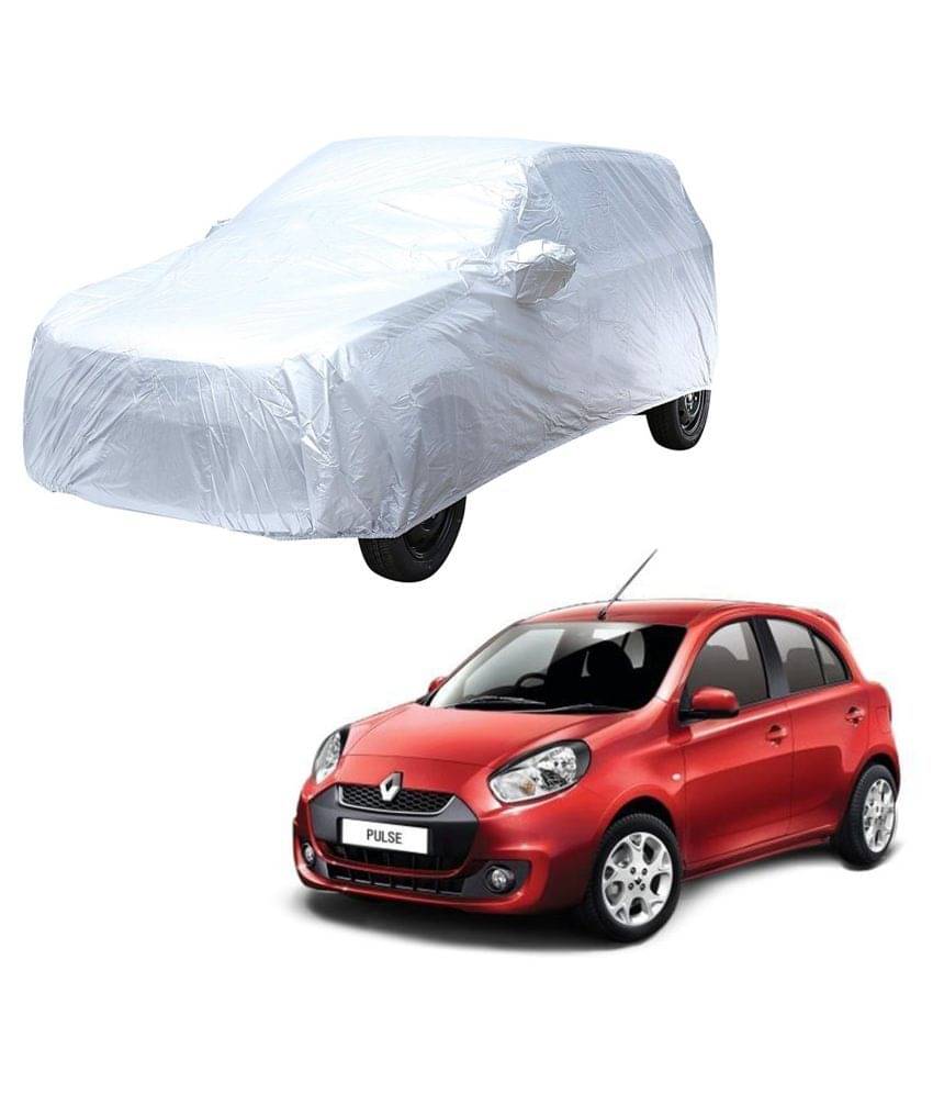 Autoretail Silver Color Car Cover With Mirror Pocket Polyster For Renault Pulse     			Autoretail Silver Color Car Cover With Mirror Pocket Polyster For Renault Pulse