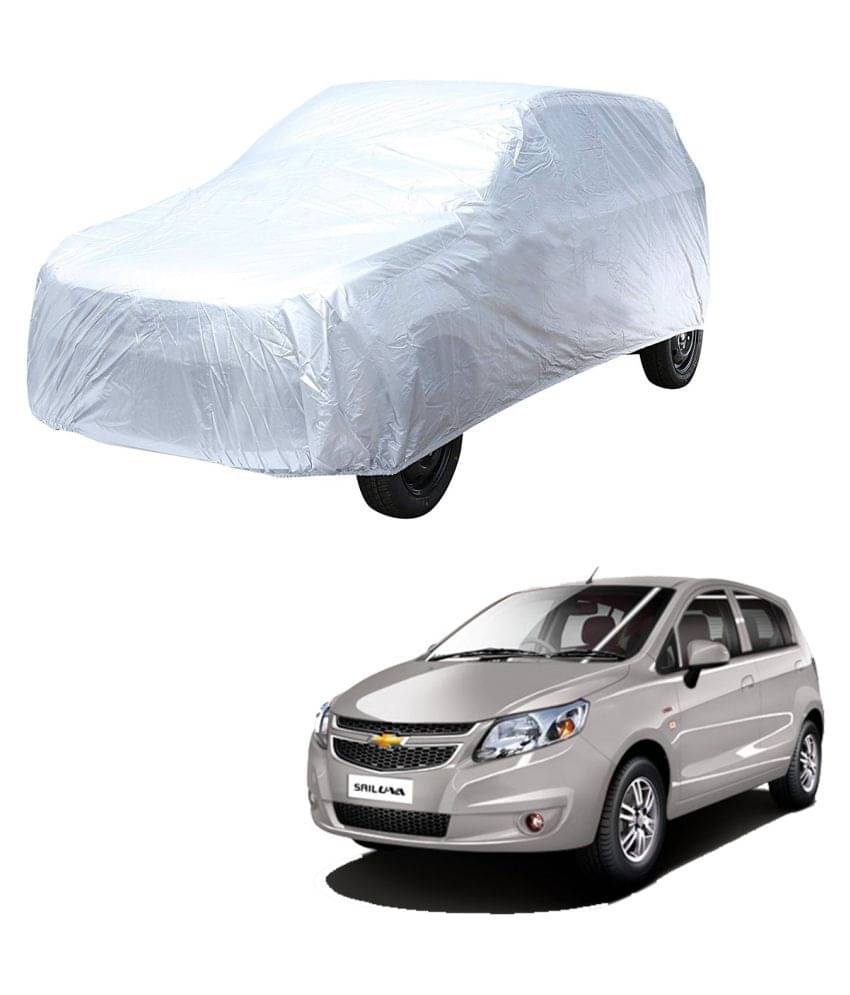     			Autoretail Silver Color Car Cover Without Mirror Pocket Polyster For Chevrolet Aveo U-Va [2006-2012]