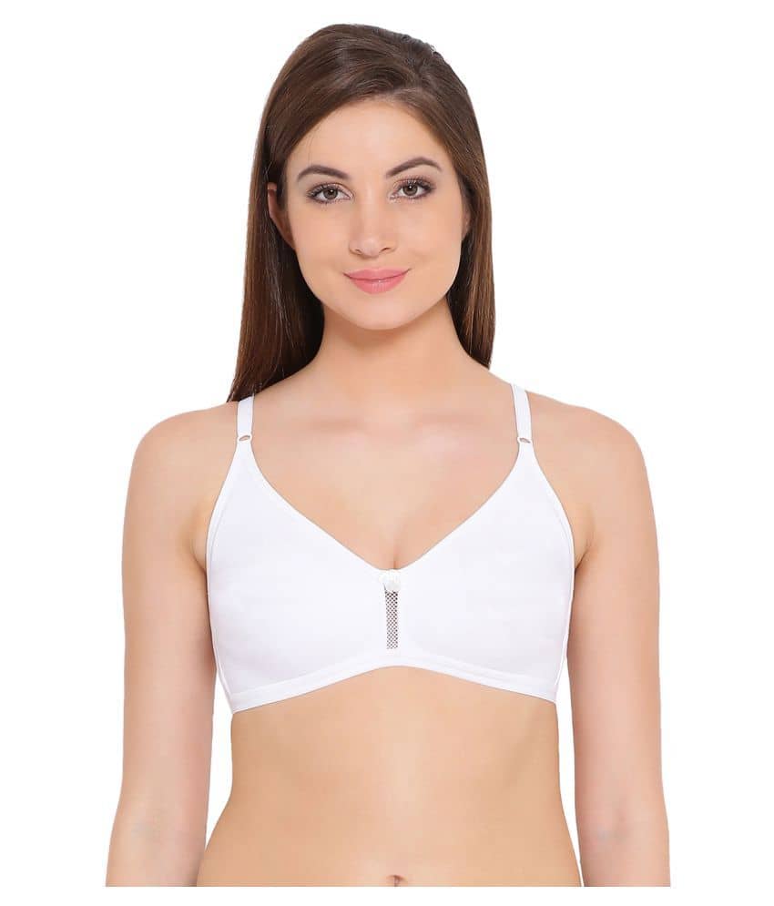 Clovia Cotton Plunge Bra - White