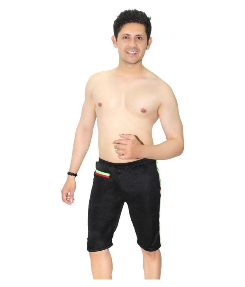     			Goodluck Black Polyester Lycra Jammer Single