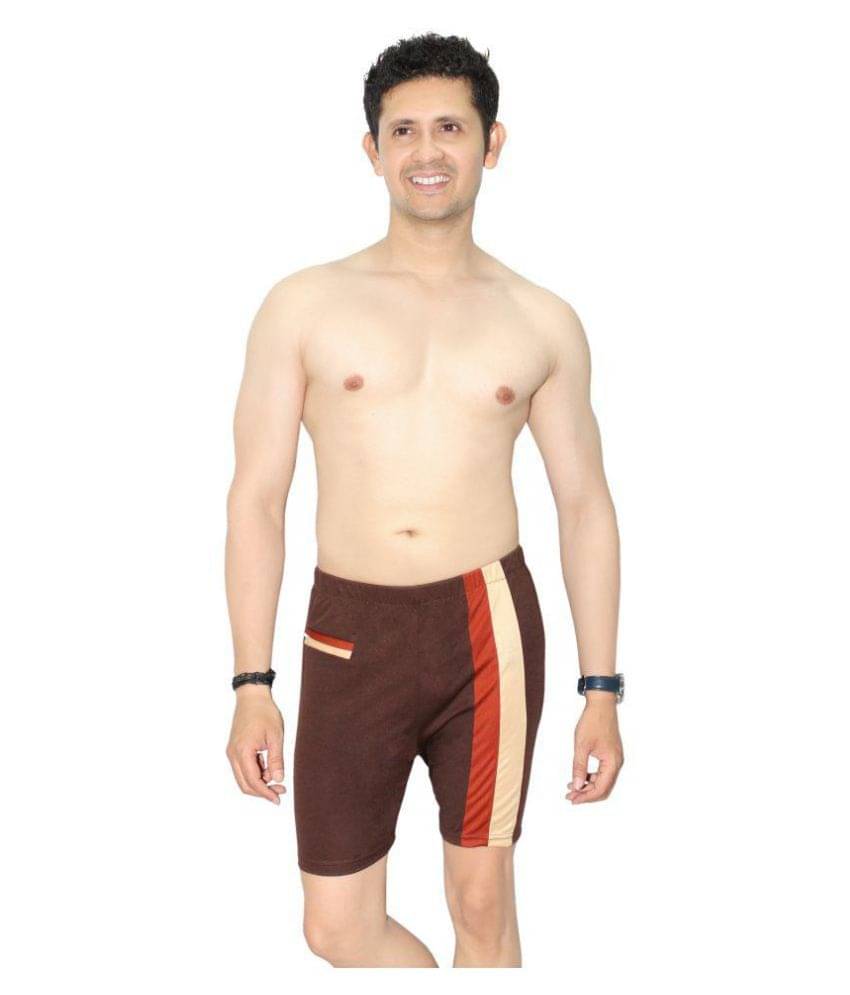     			Goodluck Brown Polyester Lycra Jammer Single