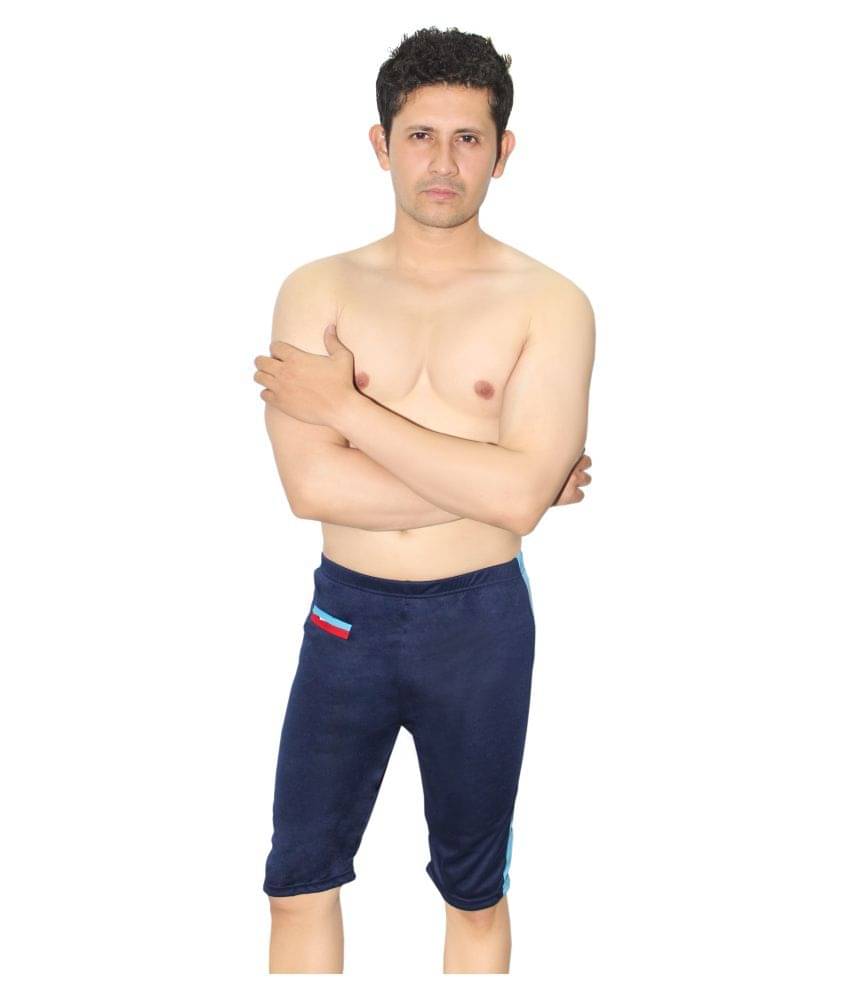     			Goodluck Navy Polyester Lycra Jammer Single