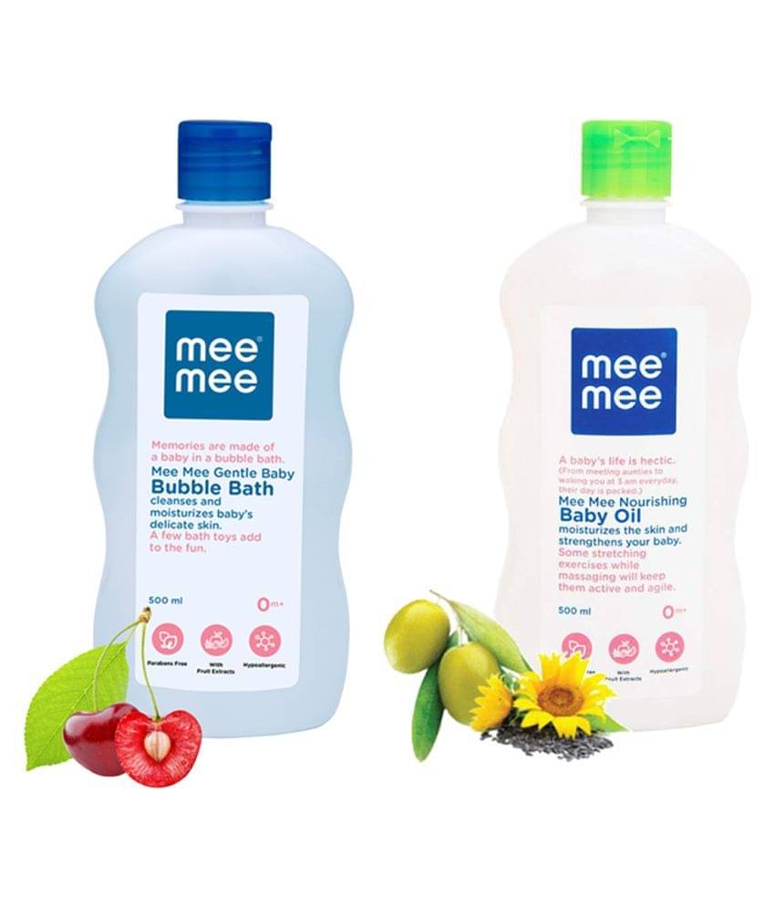     			Mee Mee Gentle Baby Bubble Bath and Baby Oil with Fruit Extracts (500 ml)