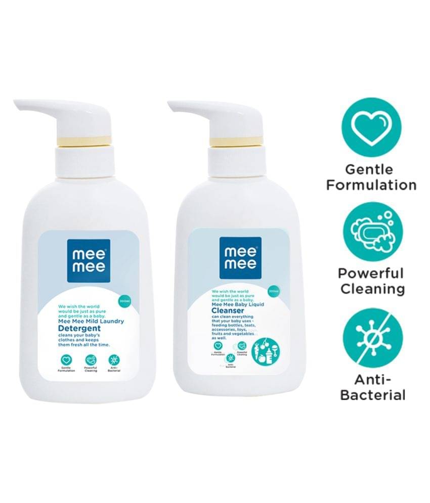 Mee Mee Mild Baby Liquid Laundry Detergent and Anti-Bacterial Baby Liquid Cleanser (300 ml)     			Mee Mee Mild Baby Liquid Laundry Detergent and Anti-Bacterial Baby Liquid Cleanser (300 ml)