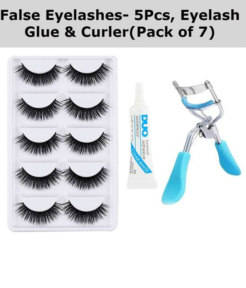     			RTB False Eyelashes set of 5, Eyelashes Glue & g