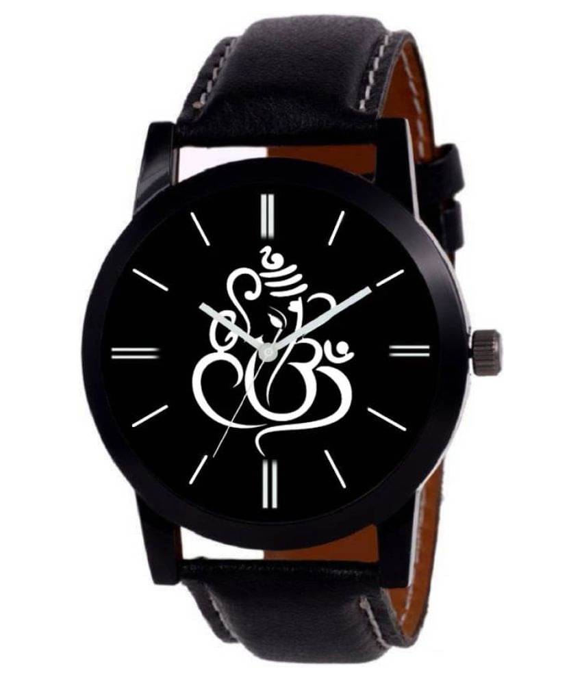     			Freny Exim - Black Leather Analog Men's Watch