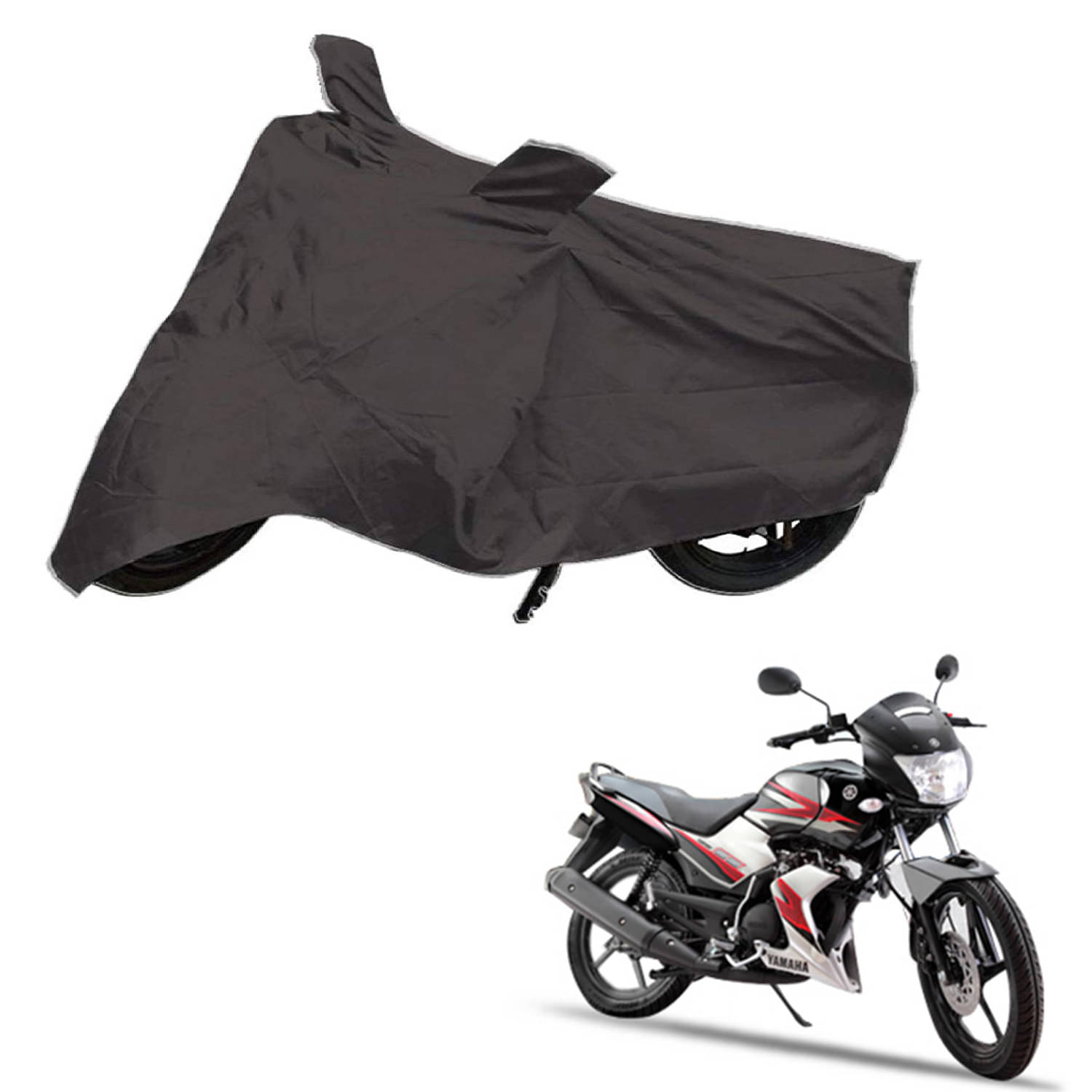     			AutoRetail Dust Proof Two Wheeler Polyster Cover for Yamaha SS 125 (Mirror Pocket, Grey Color)