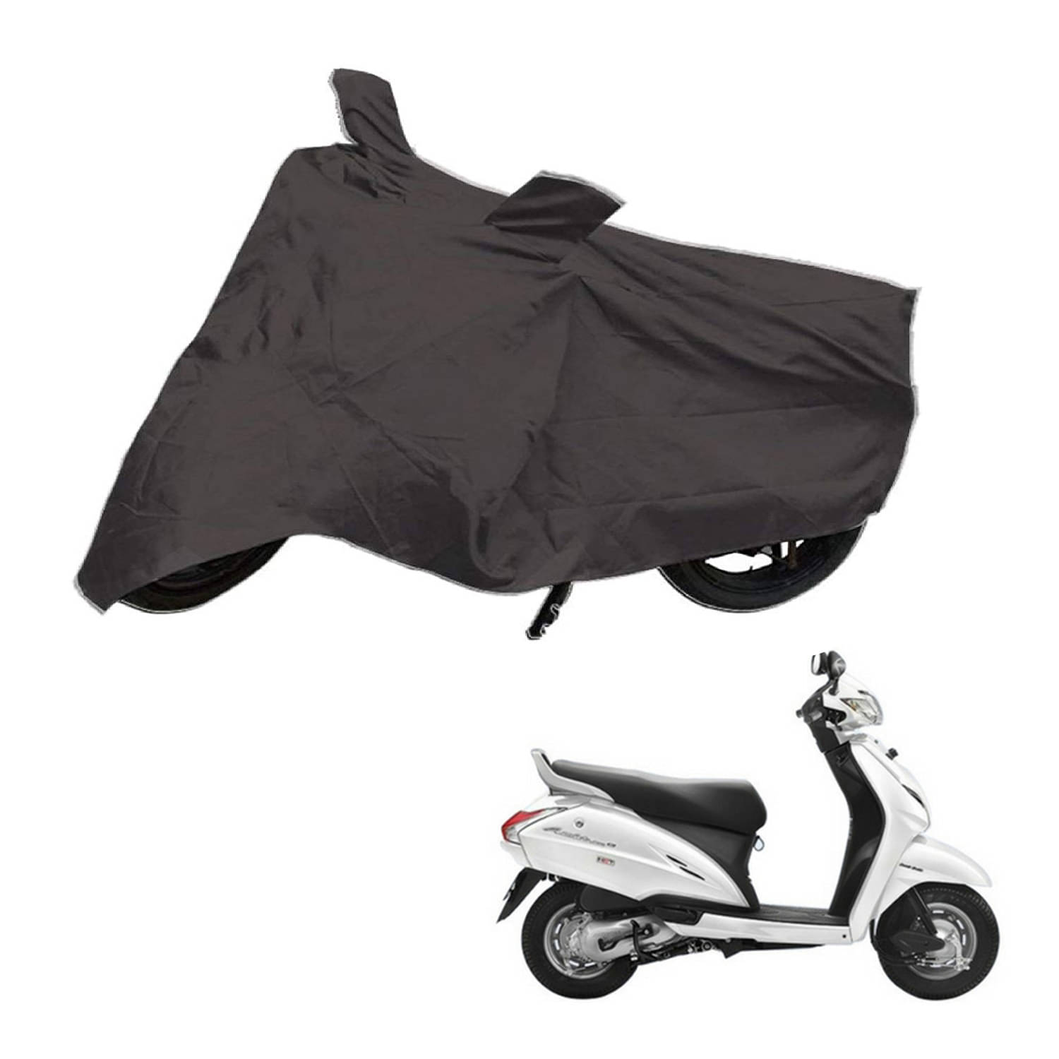     			AutoRetail Dust Proof Two Wheeler Polyster Cover for Honda Activa (Mirror Pocket, Grey Color)