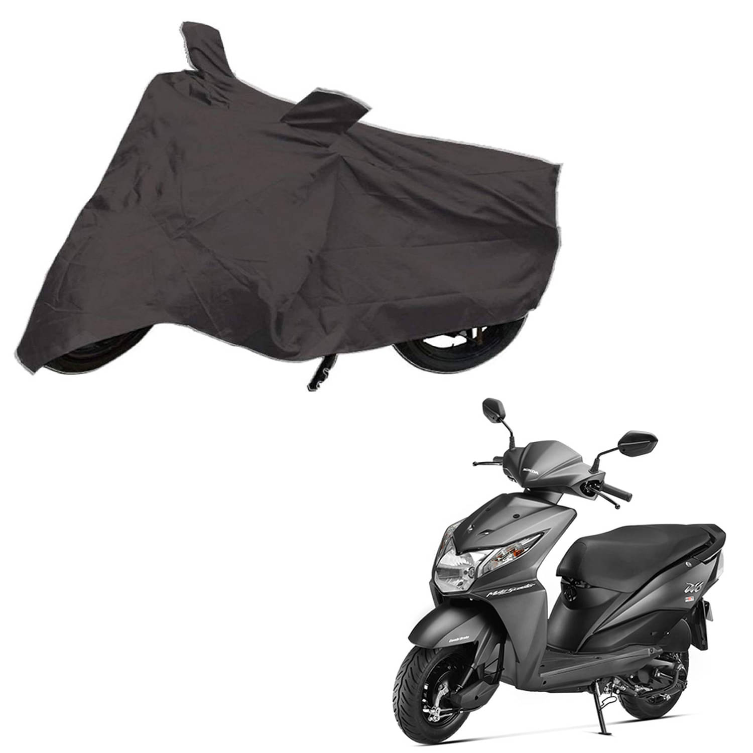     			AutoRetail Dust Proof Two Wheeler Polyster Cover for Honda  Dio (Mirror Pocket, Grey Color)