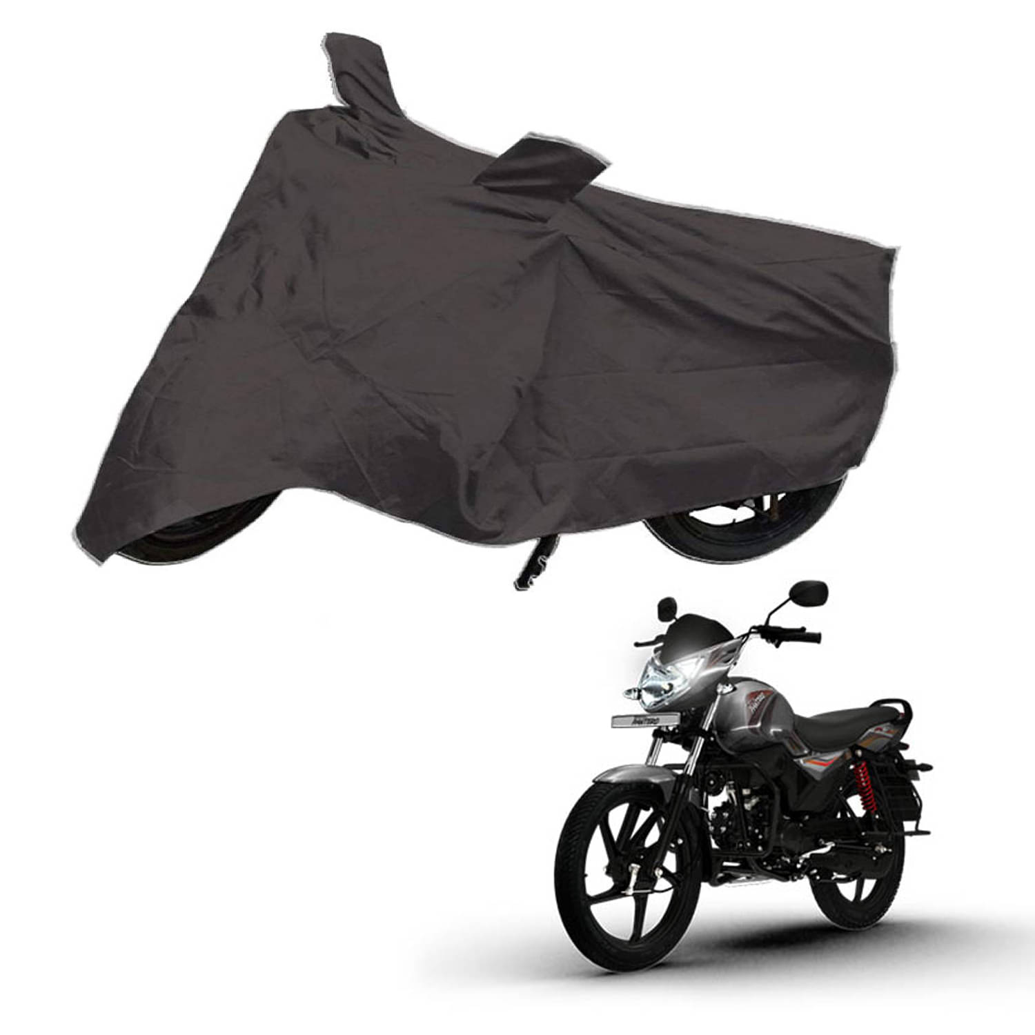     			AutoRetail Dust Proof Two Wheeler Polyster Cover for Mahindra Pantero (Mirror Pocket, Grey Color)
