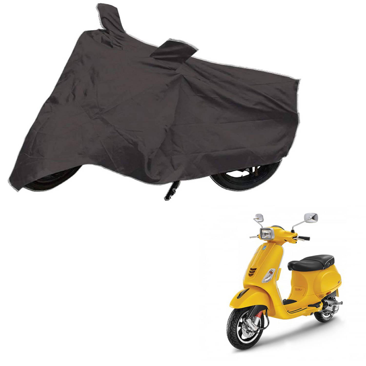     			AutoRetail Dust Proof Two Wheeler Polyster Cover for Piaggio Vespa SXL 150 (Mirror Pocket, Grey Color)