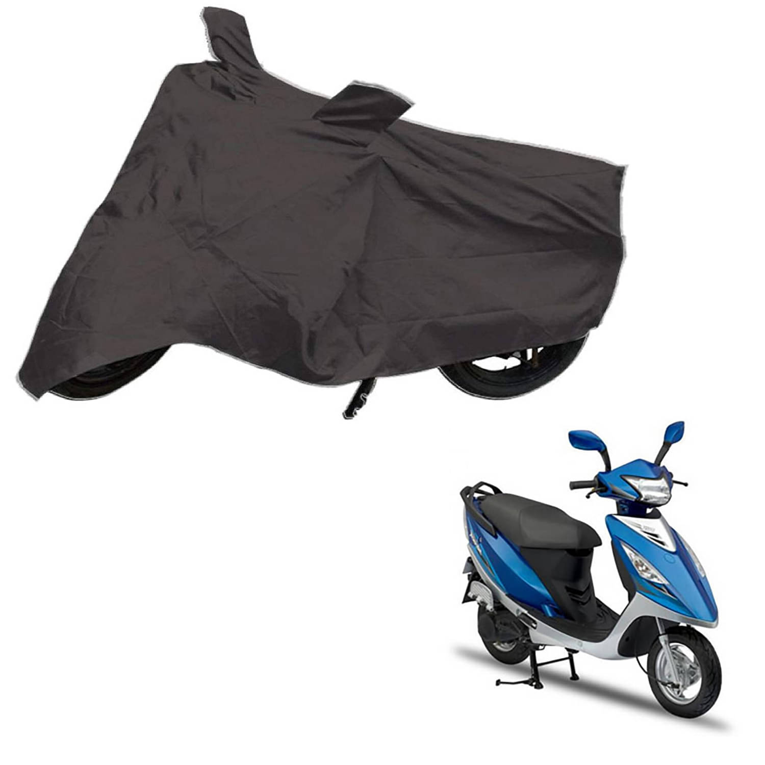     			AutoRetail Dust Proof Two Wheeler Polyster Cover for TVS Streak (Mirror Pocket, Grey Color)