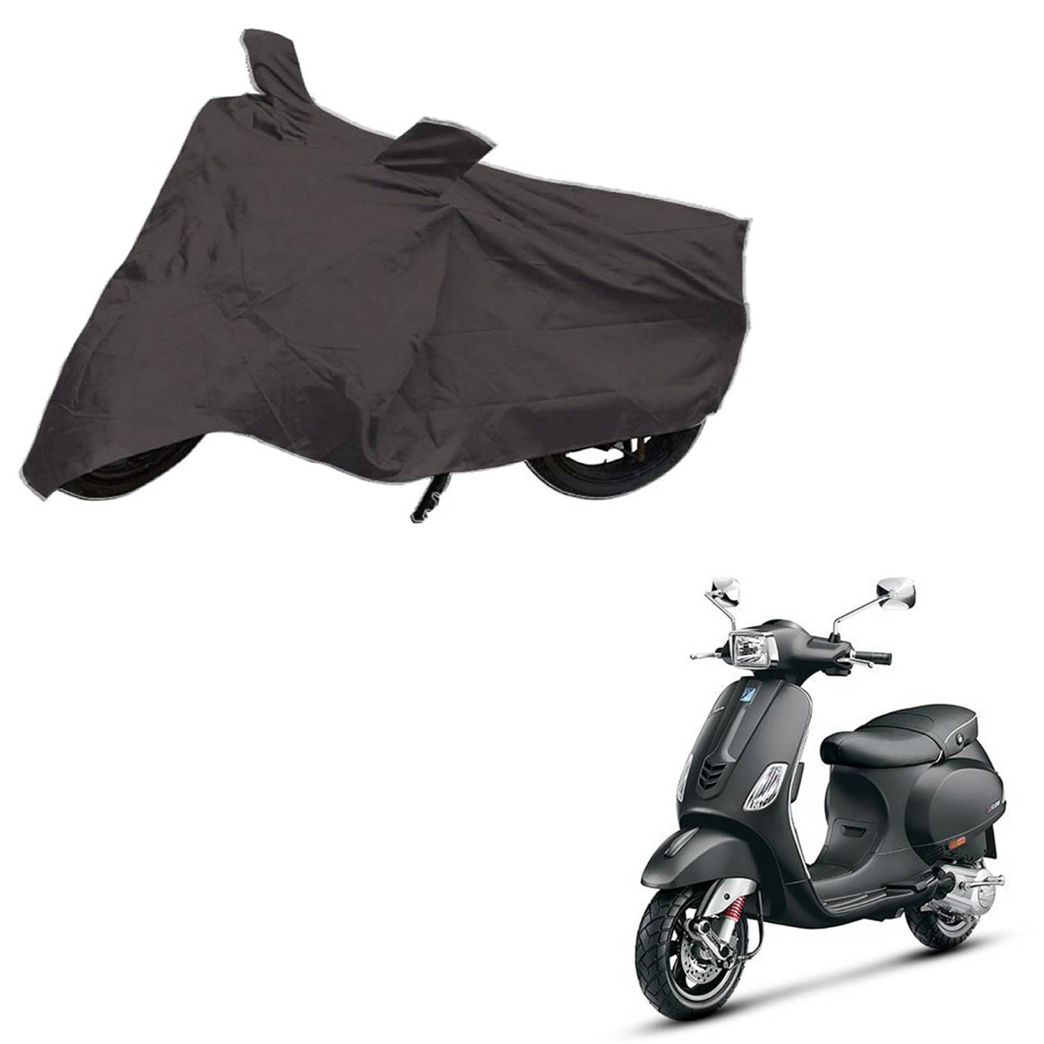     			AutoRetail Dust Proof Two Wheeler Polyster Cover for Piaggio Vespa VX (Mirror Pocket, Grey Color)