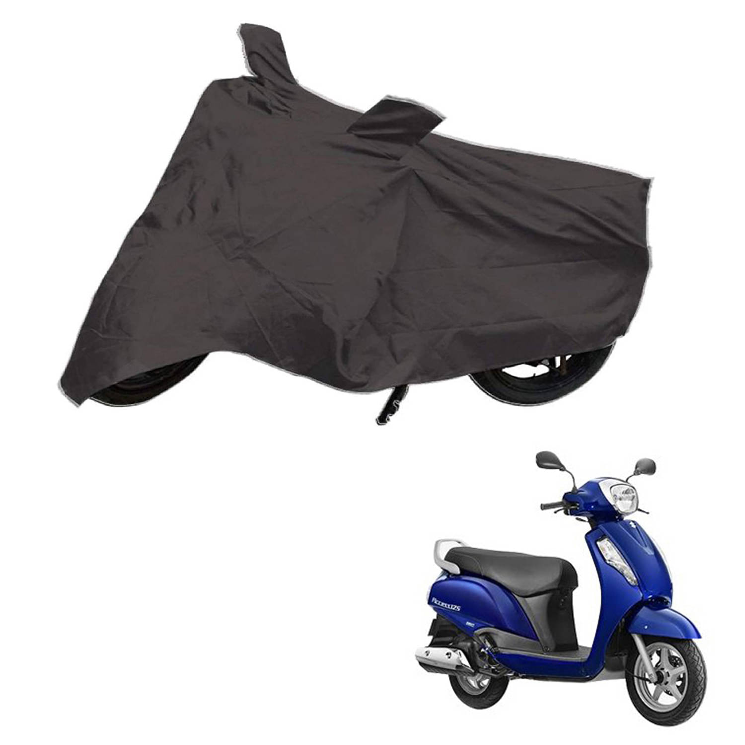     			AutoRetail Dust Proof Two Wheeler Polyster Cover for Suzuki Access (Mirror Pocket, Grey Color)