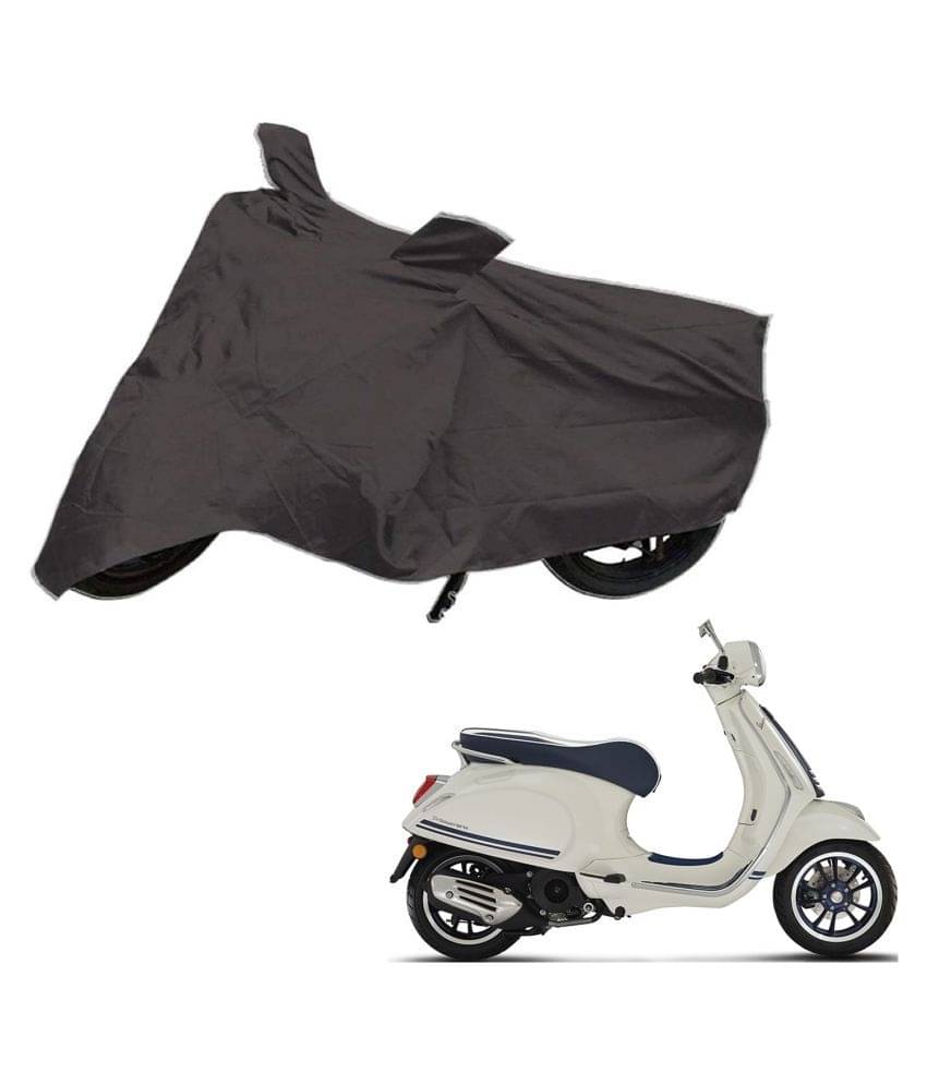     			AutoRetail Dust Proof Two Wheeler Polyster Cover for Piaggio Vespa (Mirror Pocket, Grey Color)