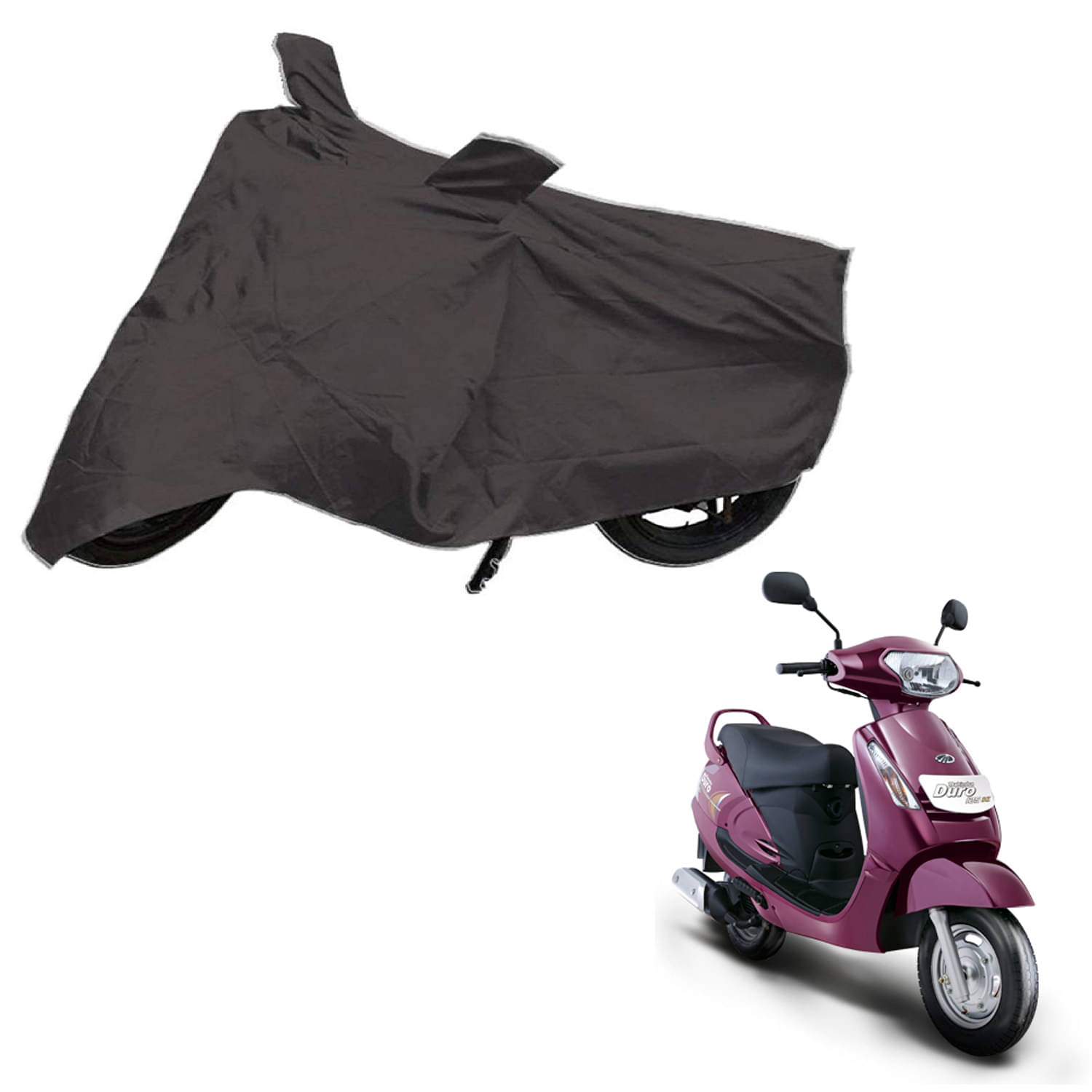     			AutoRetail Dust Proof Two Wheeler Polyster Cover for Mahindra Kine (Mirror Pocket, Grey Color)