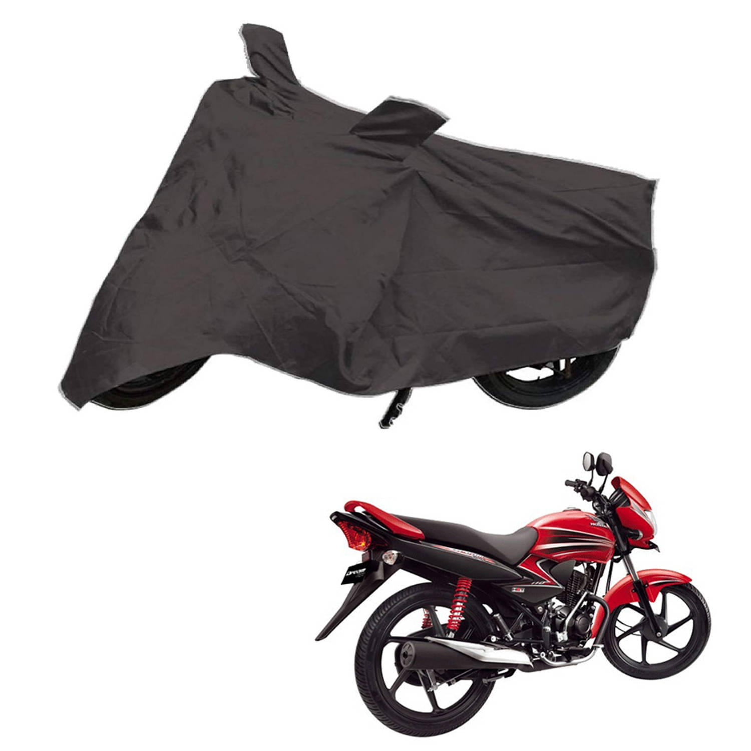     			AutoRetail Dust Proof Two Wheeler Polyster Cover for Honda Dream Yuga (Mirror Pocket, Grey Color)