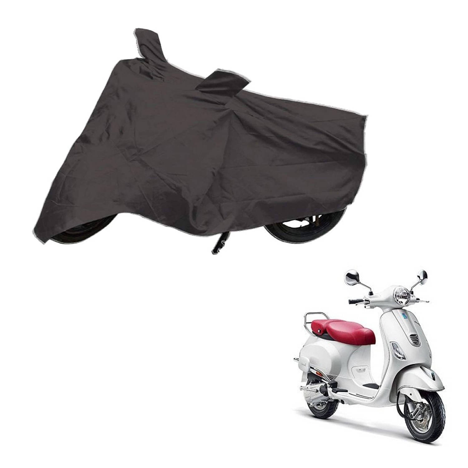     			AutoRetail Dust Proof Two Wheeler Polyster Cover for Piaggio Vespa Elegante (Mirror Pocket, Grey Color)