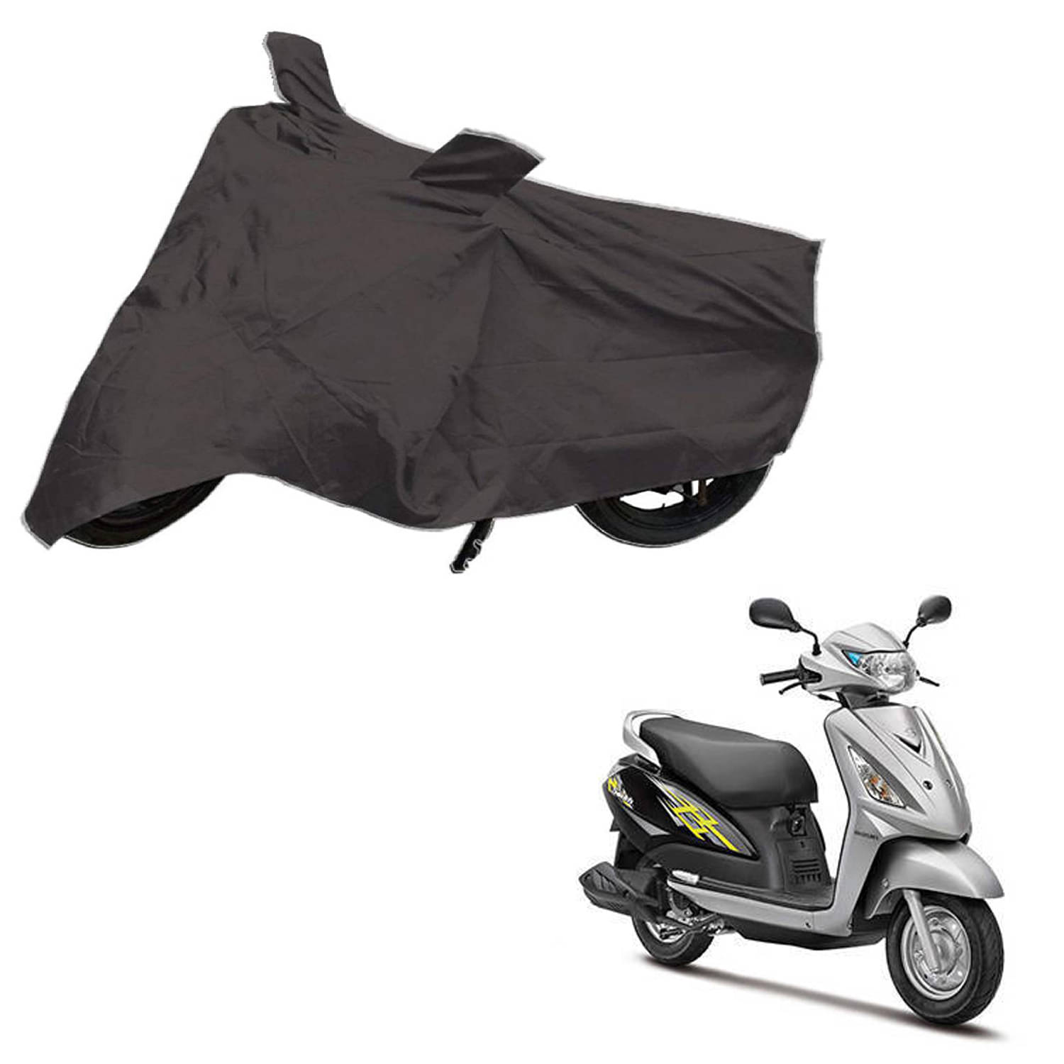     			AutoRetail Dust Proof Two Wheeler Polyster Cover for Suzuki Access Swish (Mirror Pocket, Grey Color)