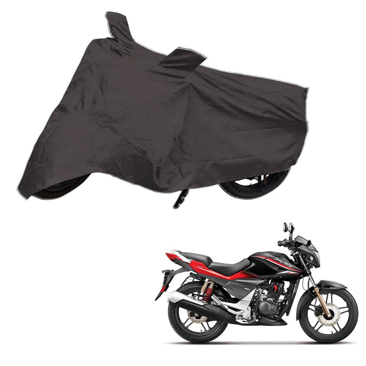     			AutoRetail Dust Proof Two Wheeler Polyster Cover for Hero Xtreme Sports (Mirror Pocket, Grey Color)