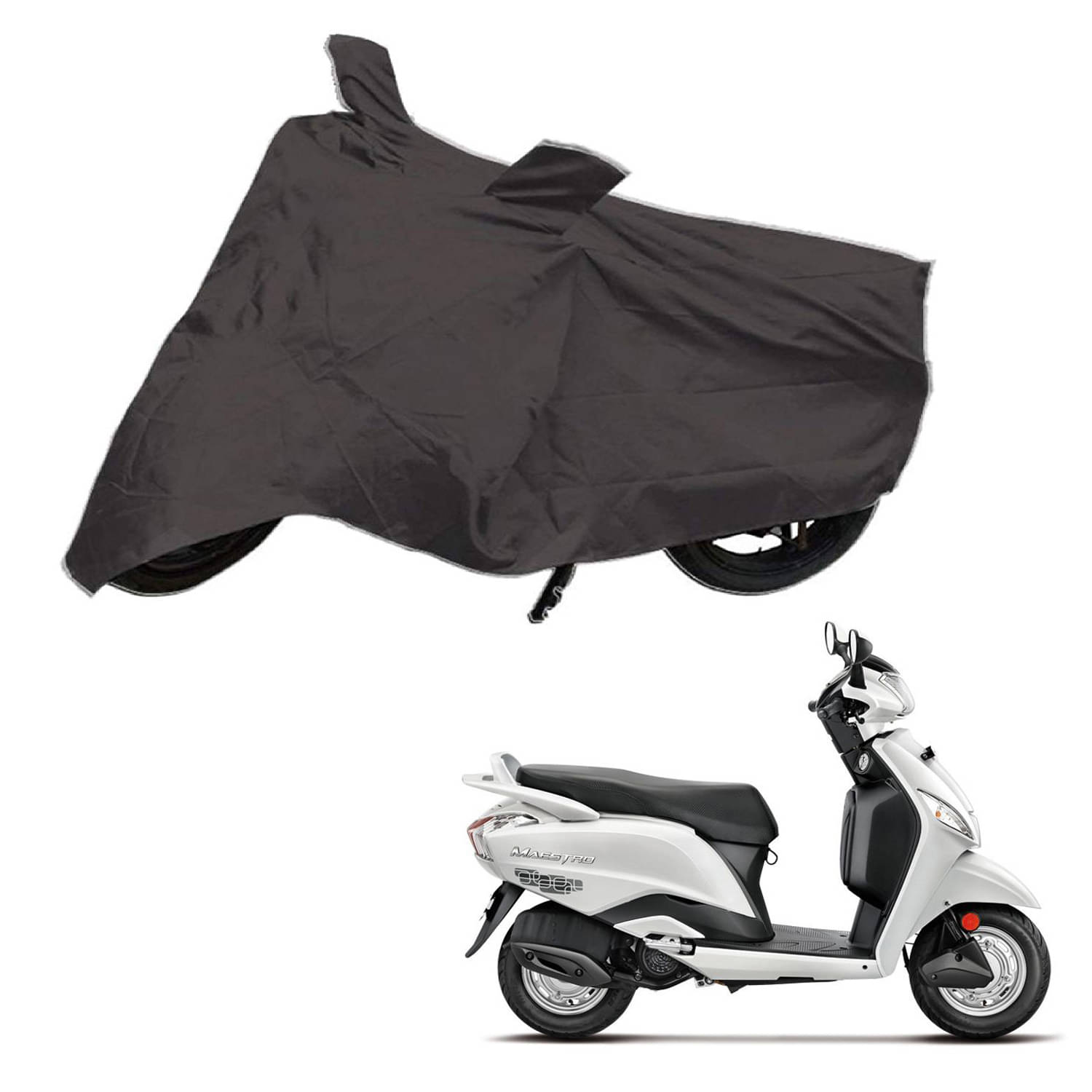     			AutoRetail Dust Proof Two Wheeler Polyster Cover for Hero Maestro (Mirror Pocket, Grey Color)