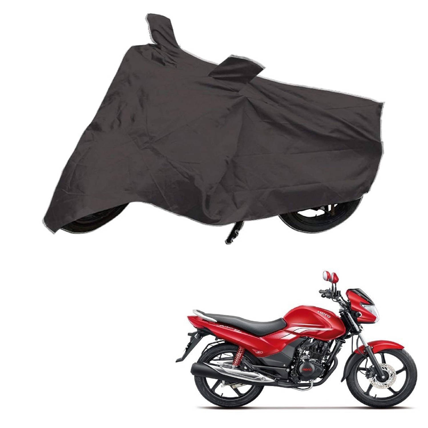    			AutoRetail Dust Proof Two Wheeler Polyster Cover for Hero Achiever (Mirror Pocket, Grey Color)