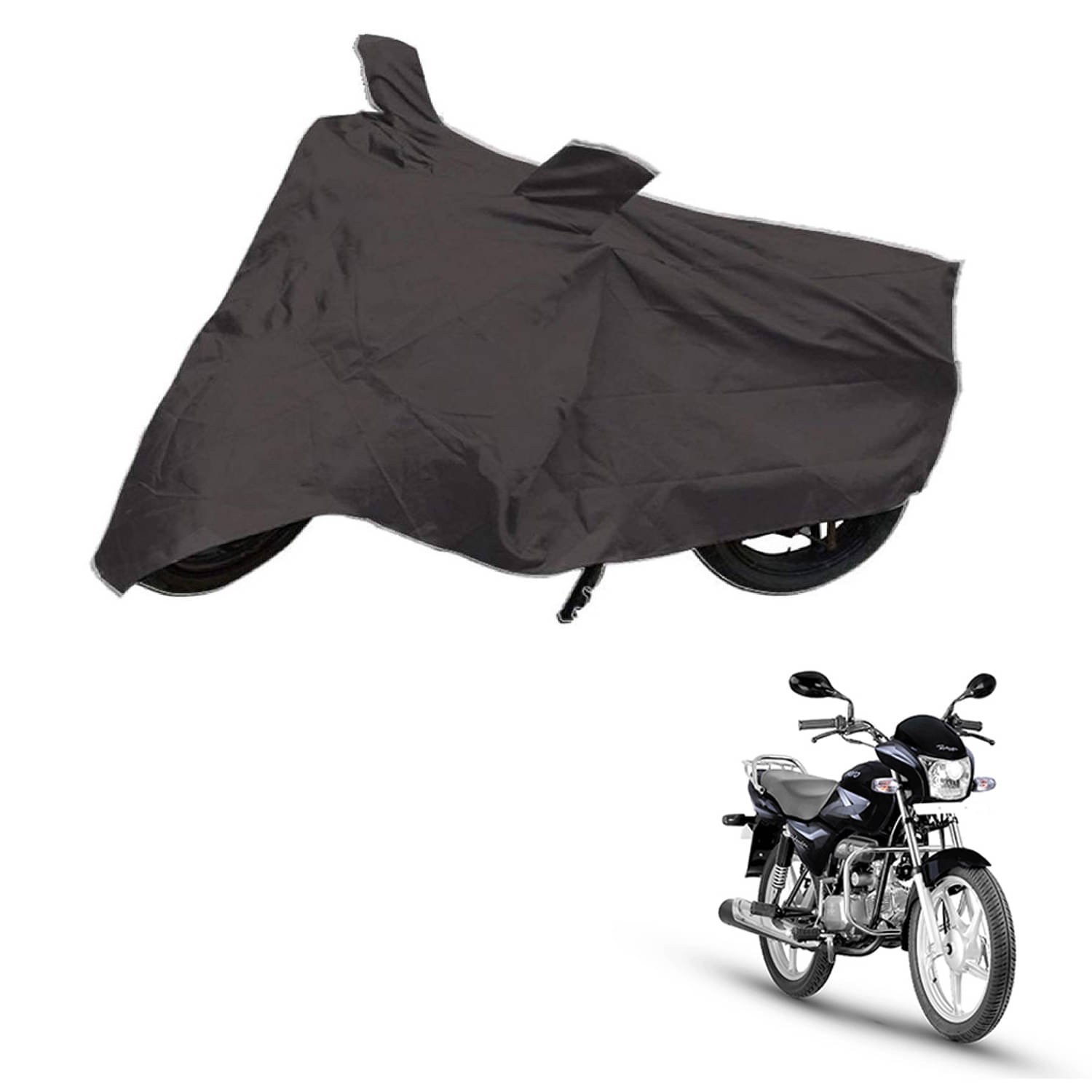     			AutoRetail Dust Proof Two Wheeler Polyster Cover for Hero Splendor Pro (Mirror Pocket, Grey Color)