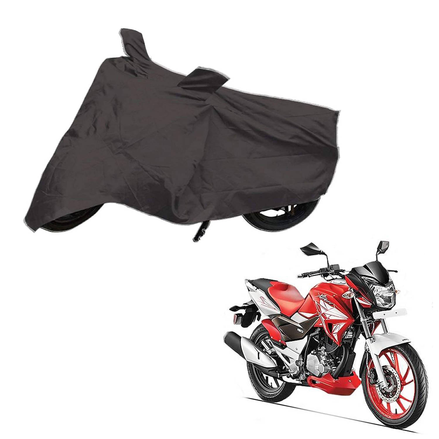     			AutoRetail Dust Proof Two Wheeler Polyster Cover for Hero Xtreme (Mirror Pocket, Grey Color)