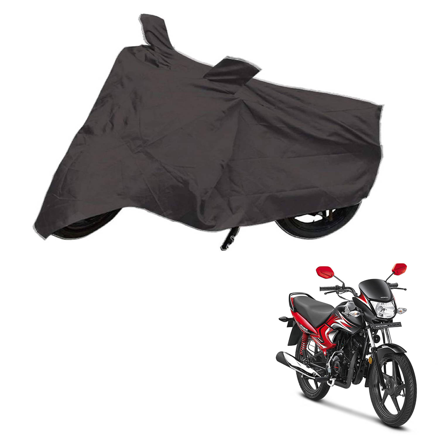     			AutoRetail Dust Proof Two Wheeler Polyster Cover for Honda Dream Neo (Mirror Pocket, Grey Color)