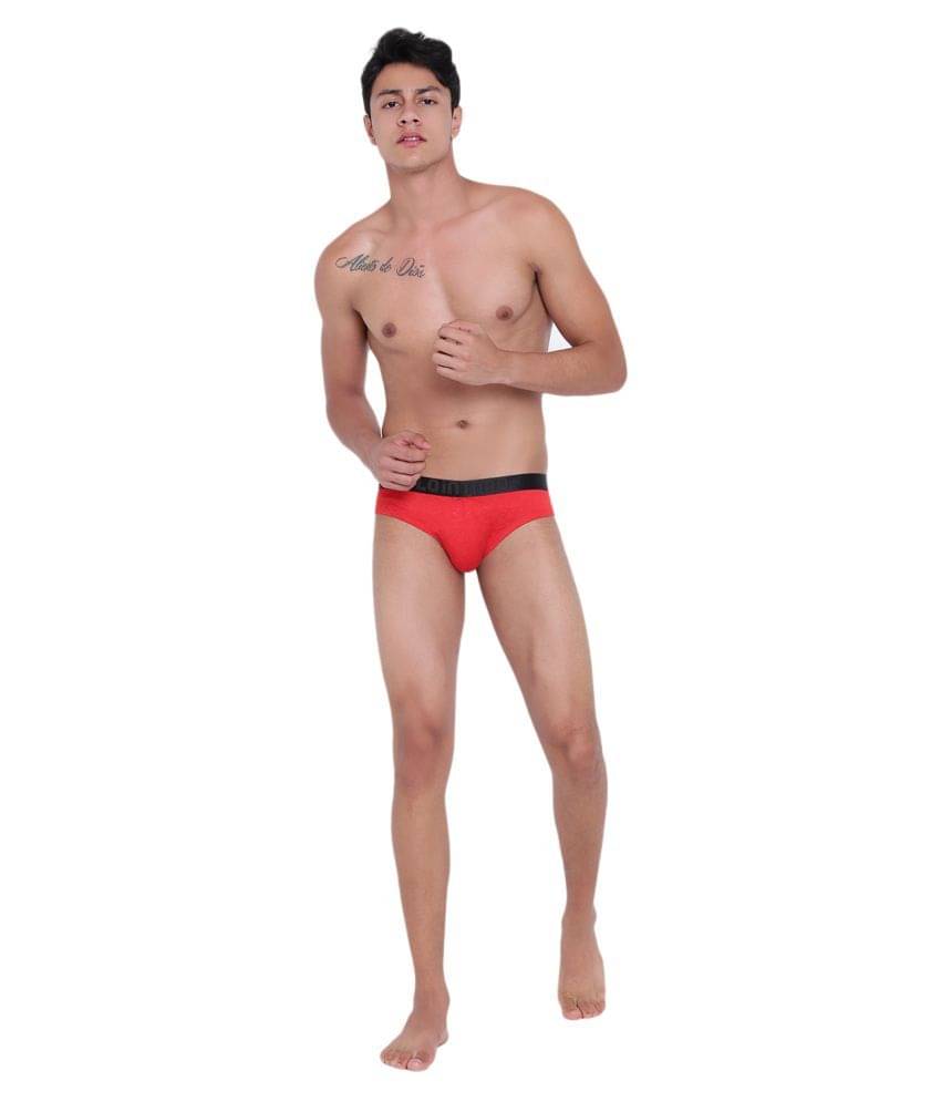     			La Intimo Pack of 1 Polyester Briefs For Men's ( Red )