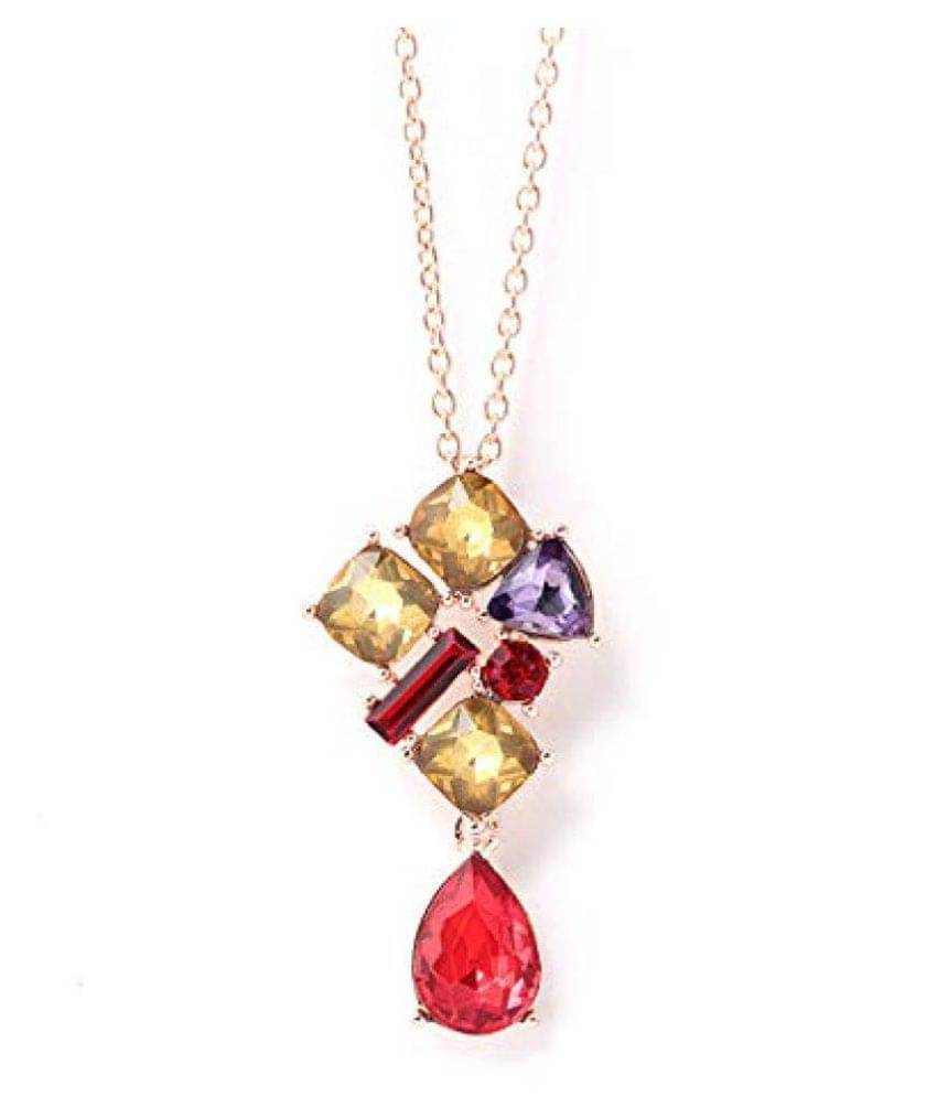 Romp Fashion Colorful Stone Flowerets Sparkling Fancy Pendant for Girls and Womens Romp Fashion Colorful Stone Flowerets Sparkling Fancy Pendant for Girls and Womens