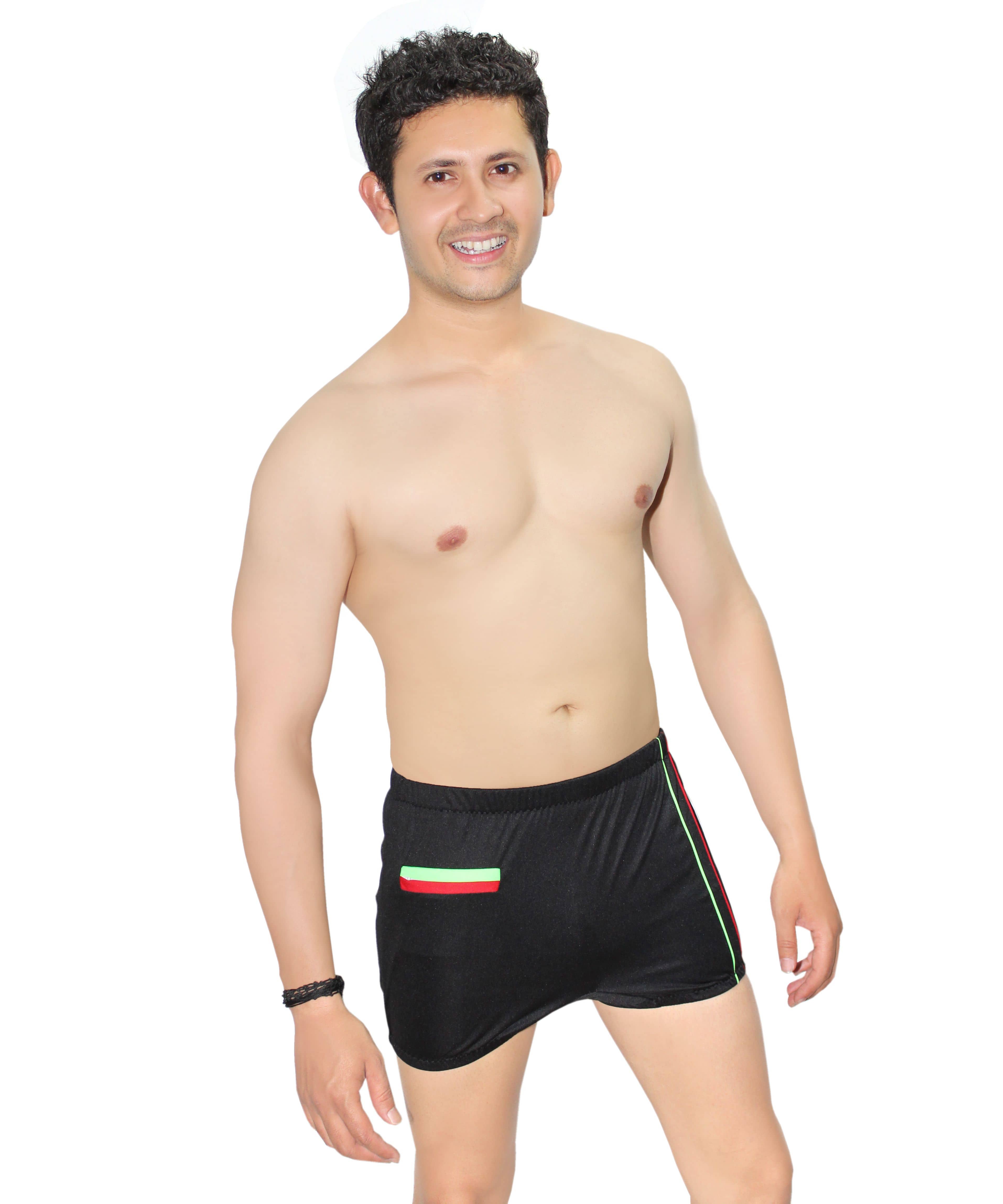 Goodluck Black Cotton Lycra Swimsuit