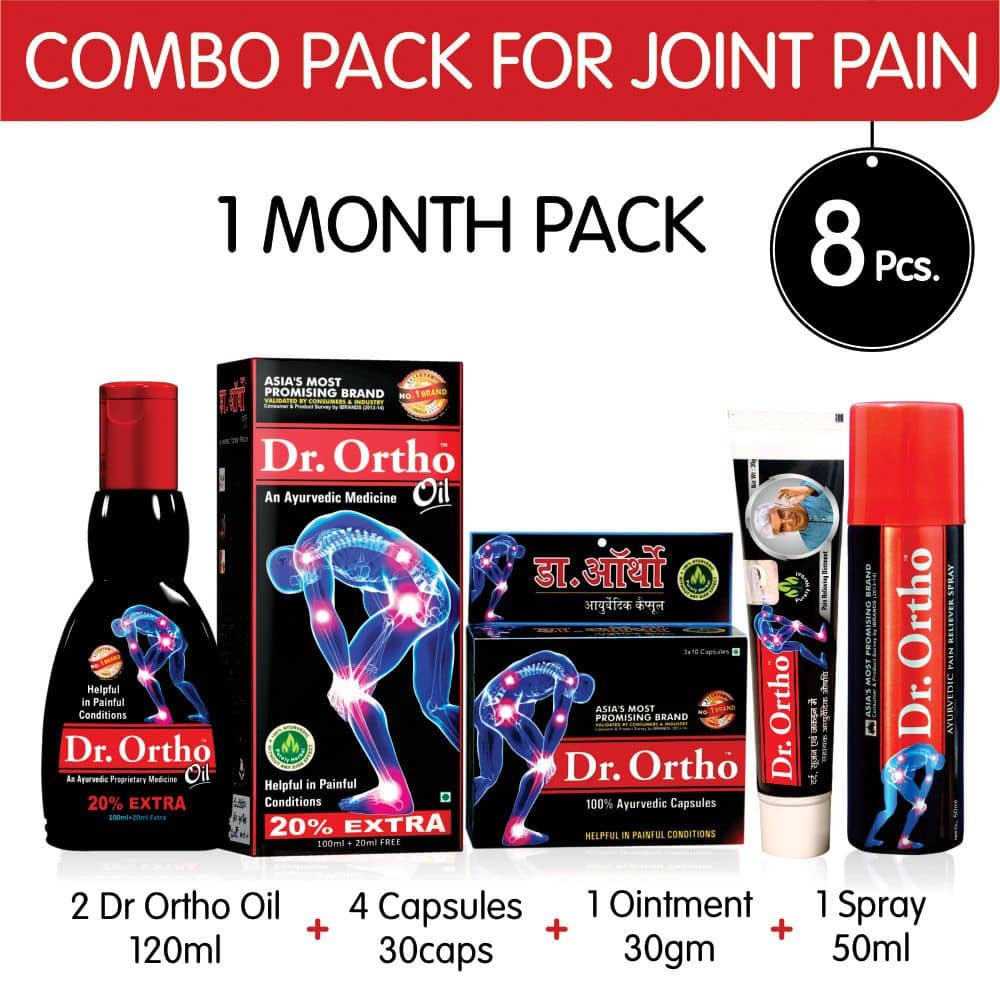 Dr Ortho Pain Relief 1 Month Combo Pack - 1 Oil, 1 Capsule, 1 Spray & 1 Ointment