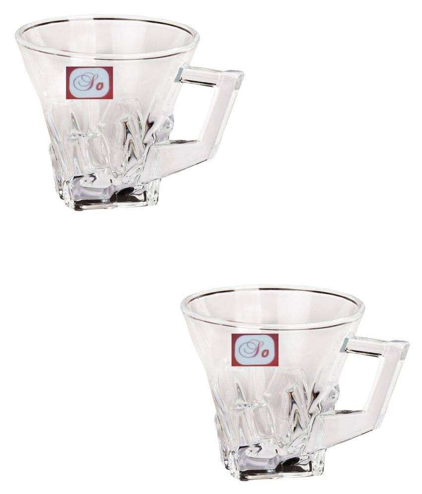     			Afast Glass Tea, Coffee Cup Set, Transparent, Pack Of 2, 130 ml