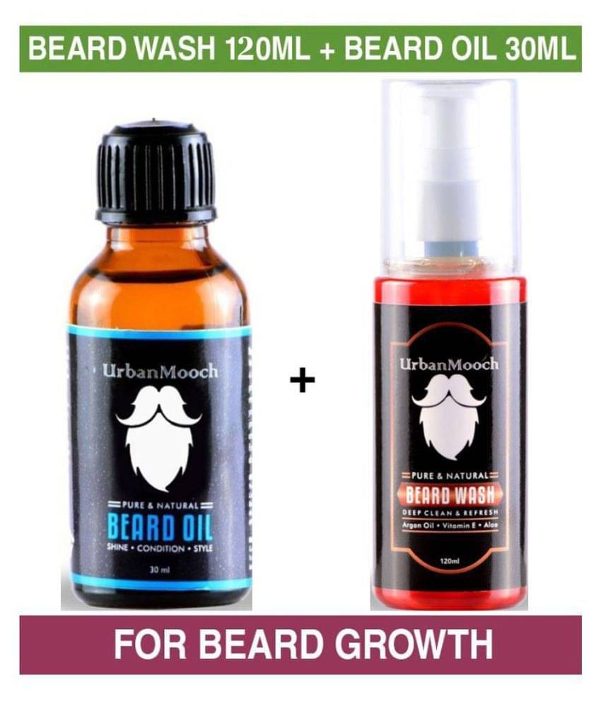 UrbanMooch Beard Wash Beard Oil Growth Oil 150 ml Pack of 2 UrbanMooch Beard Wash Beard Oil Growth Oil 150 ml Pack of 2