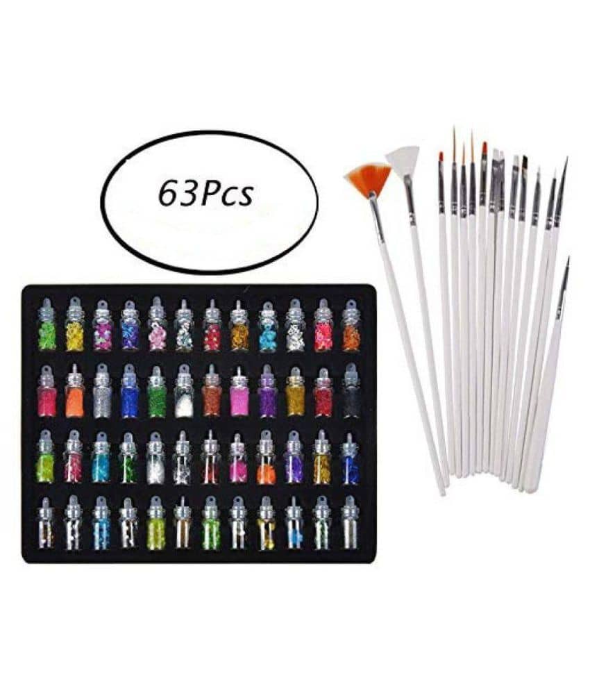 FOK Nails 63 no.s 48 Bottles 3d Nail Art Set, 15Pcs Nail Art Brush