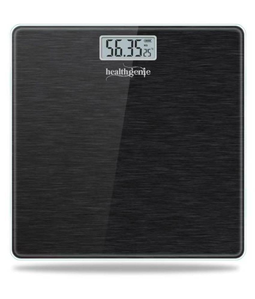     			Healthgenie Electronic Digital Weighing Machine Bathroom Personal Weighing Scale-Brushed Black