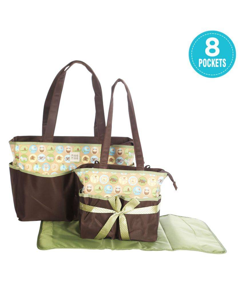 Mee Mee Brown Polyester Diaper Bag ( 32 cm Mee Mee Brown Polyester Diaper Bag ( 32 cm
