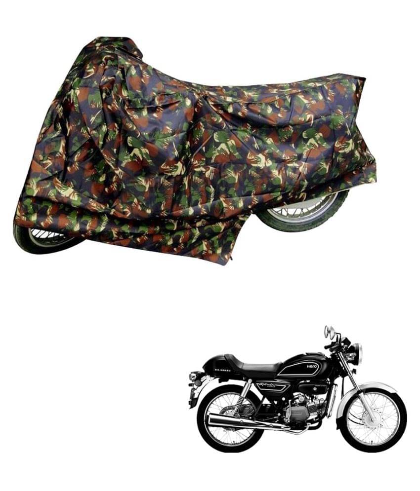     			AutoRetail Dust Proof Two Wheeler Polyster Cover for Hero Splendor Pro Classic (Mirror Pocket, Jungle Color)