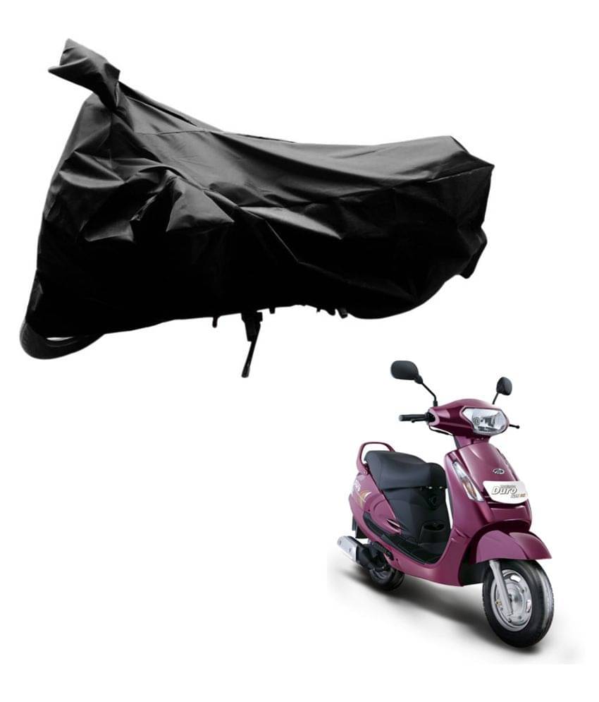     			AutoRetail Dust Proof Two Wheeler Polyster Cover for Mahindra Kine (Mirror Pocket, Black Color)