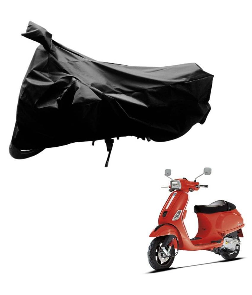     			AutoRetail Dust Proof Two Wheeler Polyster Cover for Piaggio Vespa S (Mirror Pocket, Black Color)