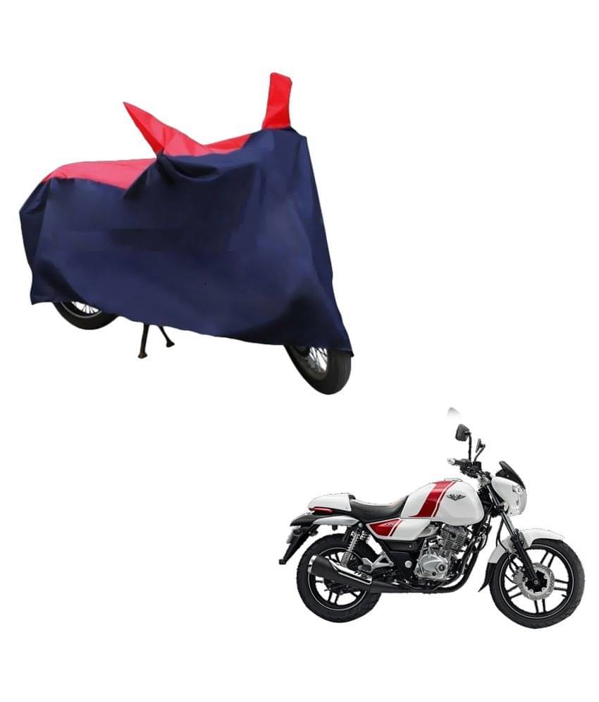     			AutoRetail Dust Proof Two Wheeler Polyster Cover for Bajaj V15 (Mirror Pocket, Red and Blue Color)