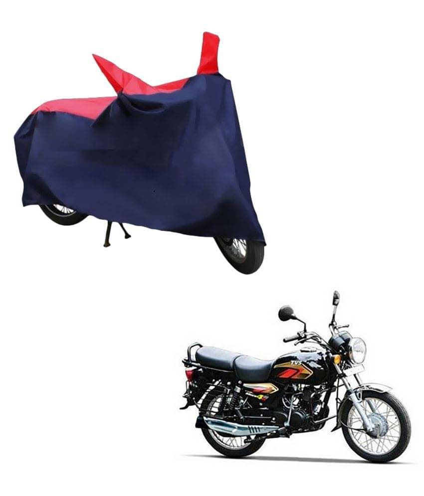    			AutoRetail Dust Proof Two Wheeler Polyster Cover for TVS Max 4R (Mirror Pocket, Red and Blue Color)