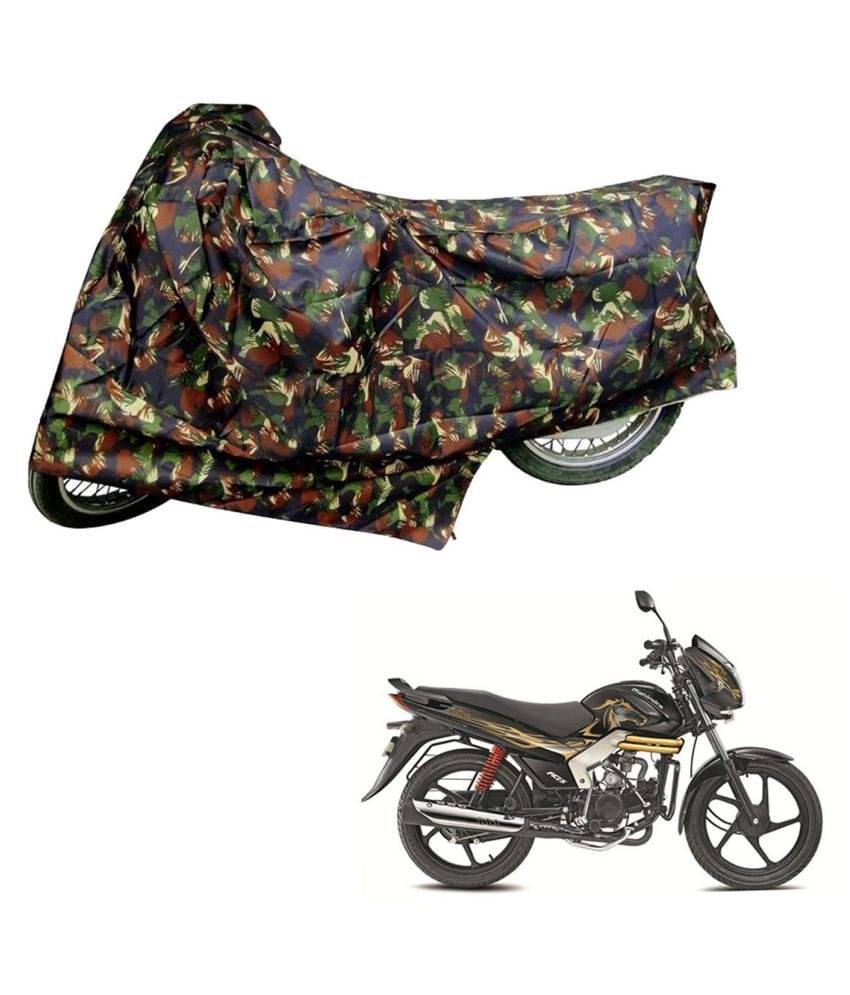     			AutoRetail Dust Proof Two Wheeler Polyster Cover for Mahindra Centuro (Mirror Pocket, Jungle Color)