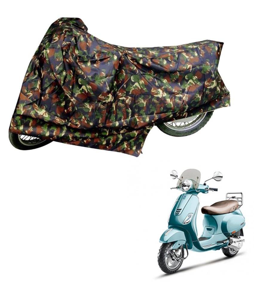     			AutoRetail Dust Proof Two Wheeler Polyster Cover for Piaggio Vespa VXl 150 (Mirror Pocket, Jungle Color)