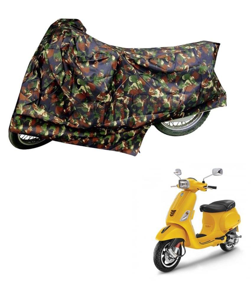     			AutoRetail Dust Proof Two Wheeler Polyster Cover for Piaggio Vespa SXL 150 (Mirror Pocket, Jungle Color)