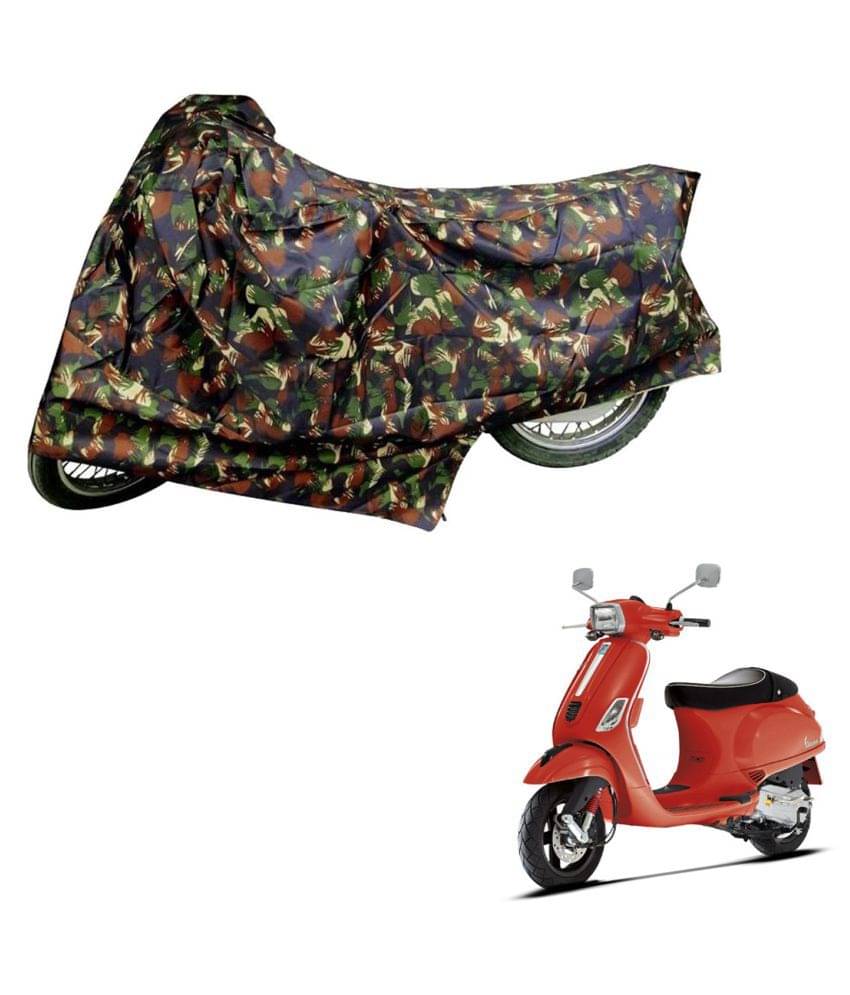     			AutoRetail Dust Proof Two Wheeler Polyster Cover for Piaggio Vespa S (Mirror Pocket, Jungle Color)