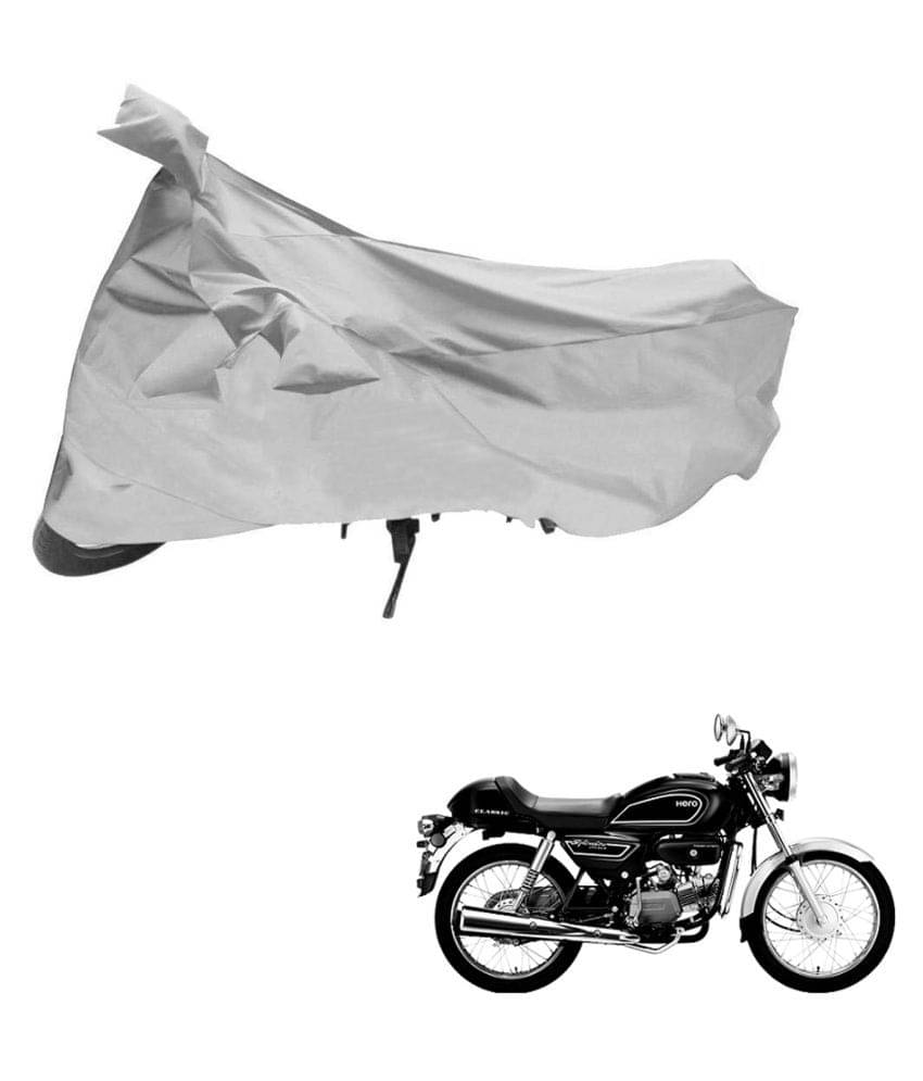     			AutoRetail Dust Proof Two Wheeler Polyster Cover for Hero Splendor Pro Classic (Mirror Pocket, Silver Color)
